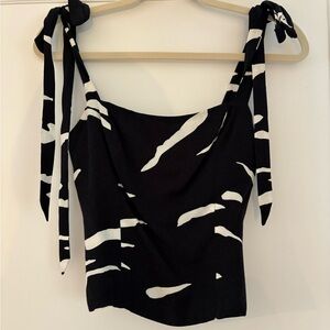 Reformation Black and White Ellora Top